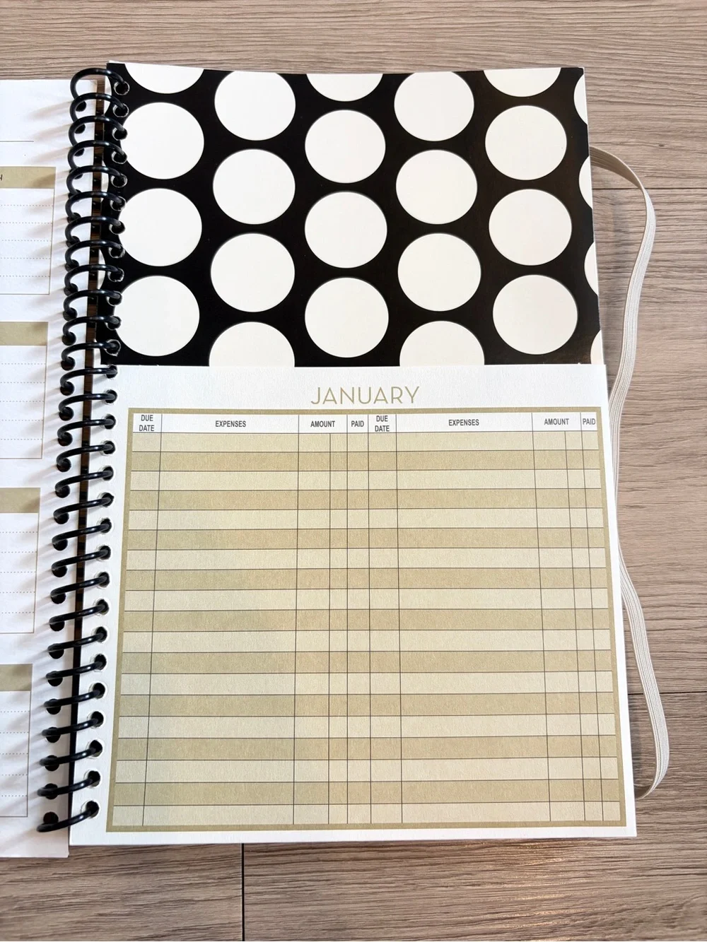 Financial Planner Spiral Notebook - Black & White